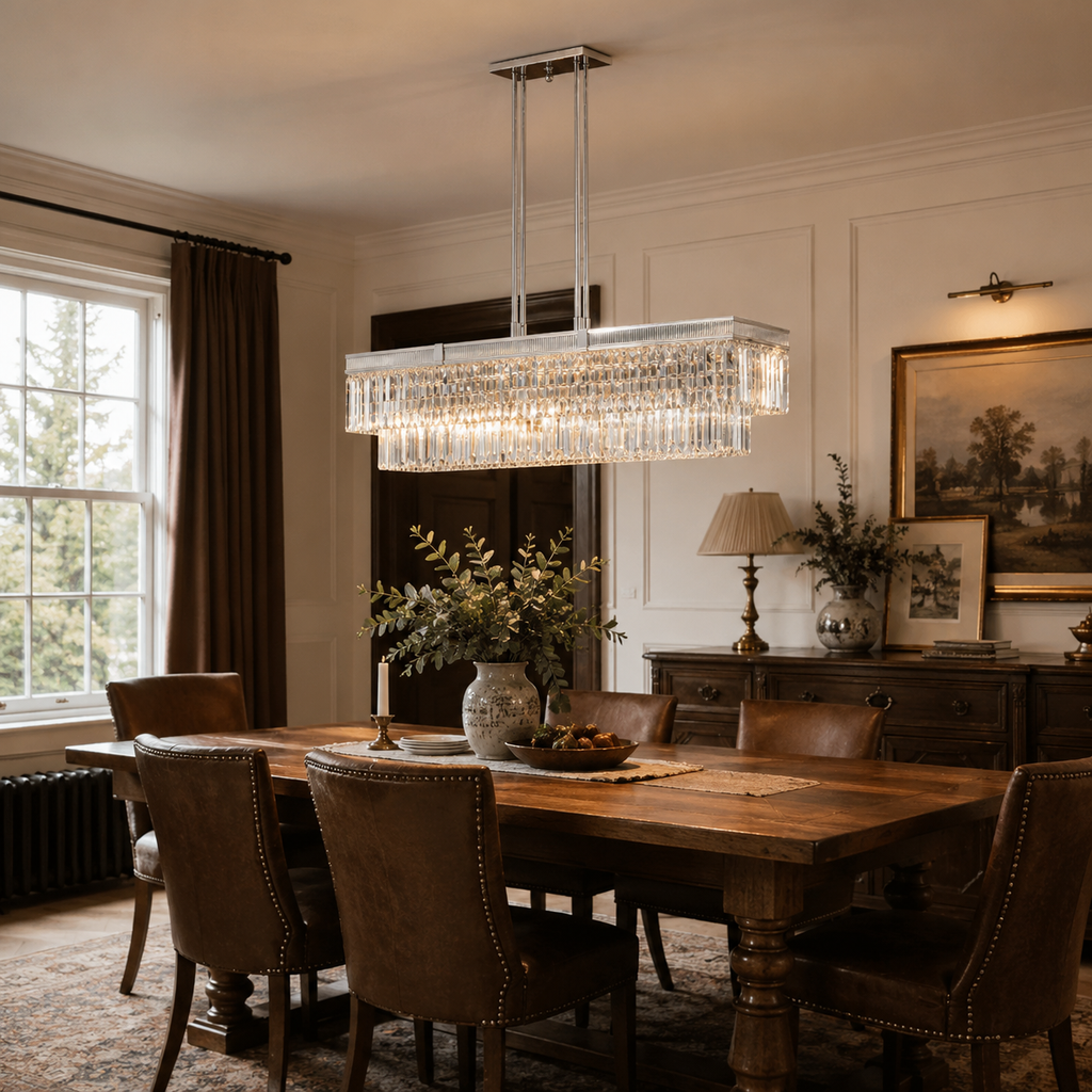 American Brass And Crystal American Brass And Crystal Valencia Modern Linear 16 Inch 12 Light Linear Suspension Light Cp477435