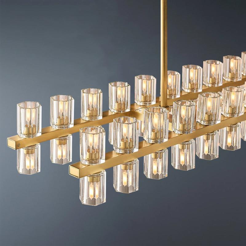 Luxury Crystal Linear Chandelier 60-Light 54"