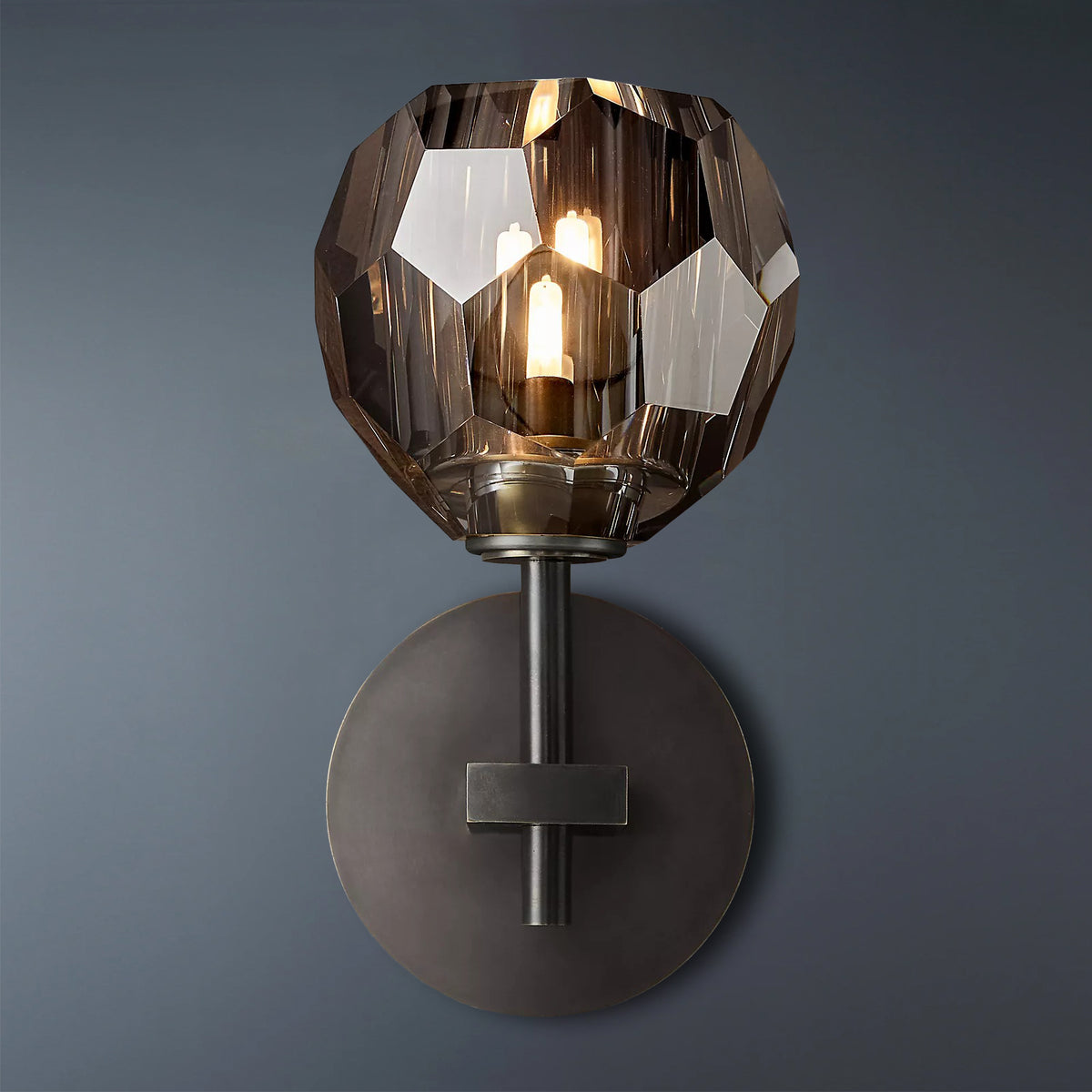 Boule De Crystal Ball Clear/Smoke Glass Wall Sconce