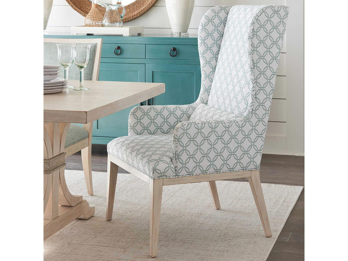 Newport Seacliff Upholstered Host Wing Chair in Sailcloth Finish