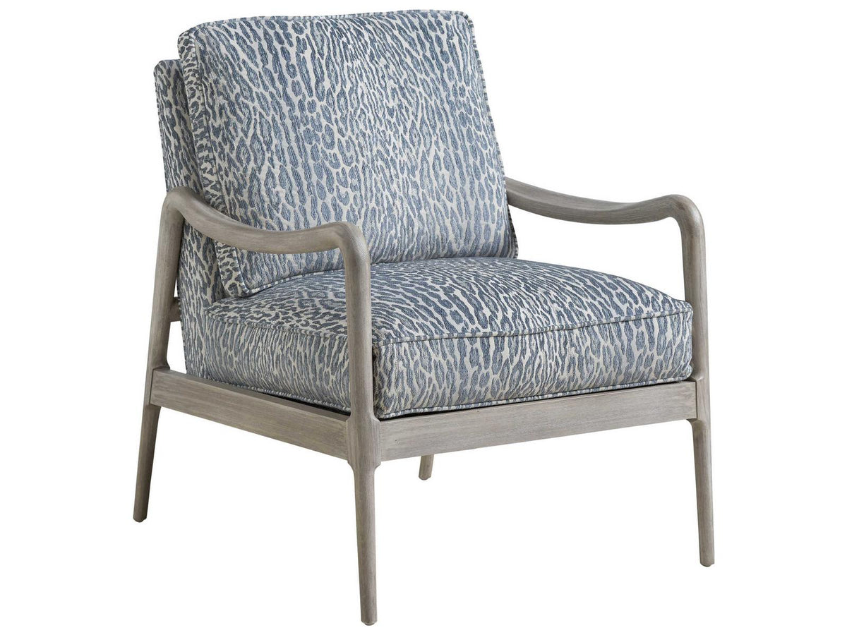 Leblanc Upholstered Accent Chair Blue Fabric with Shell Finish