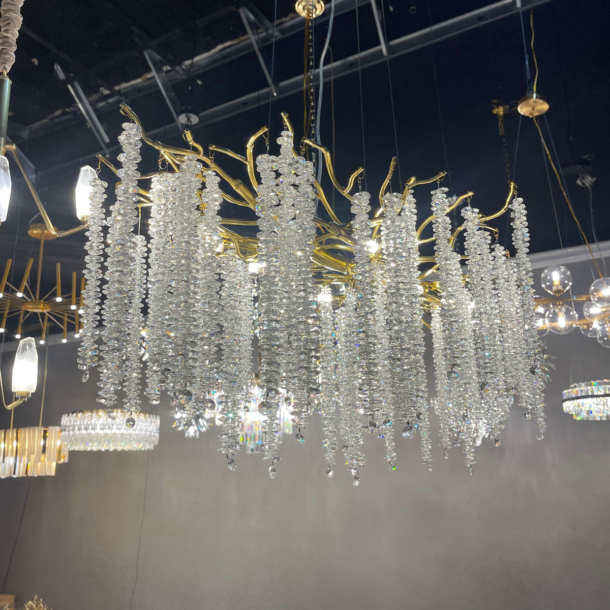 Branching Crystal Chandelier