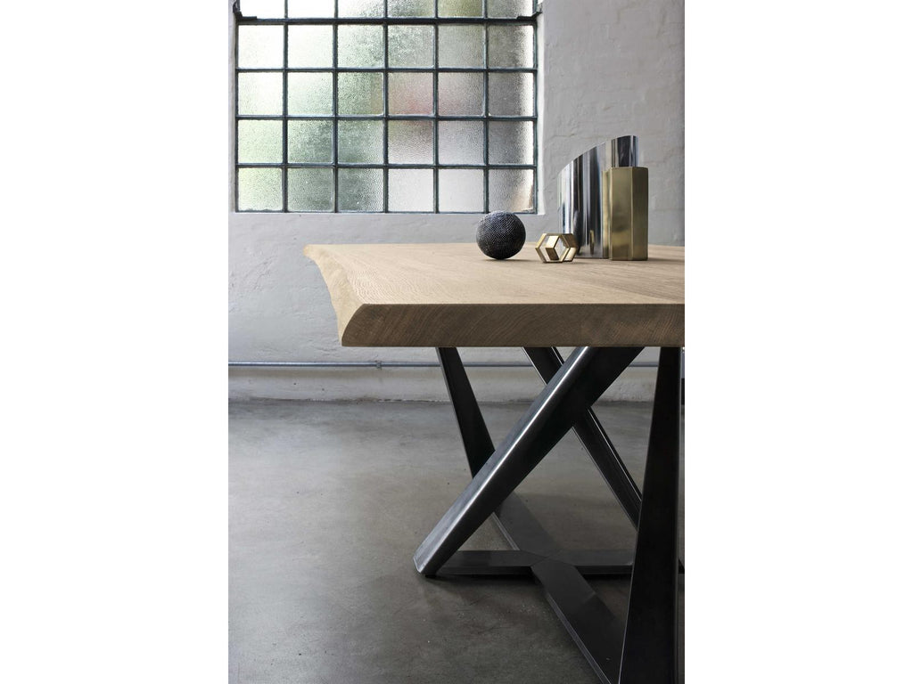 Millennium 98-Inch Rectangle Dining Table in Natural Oak and Silver