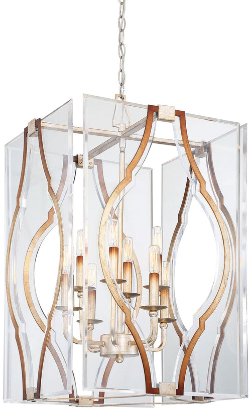 Brenton Cove 18"W Gold Mist Gold Leaf 8-Light Foyer Pendant
