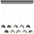 Brooklyn 44.5" Sterling & Rubbed Bronze Rectangular Long 2-Shade P