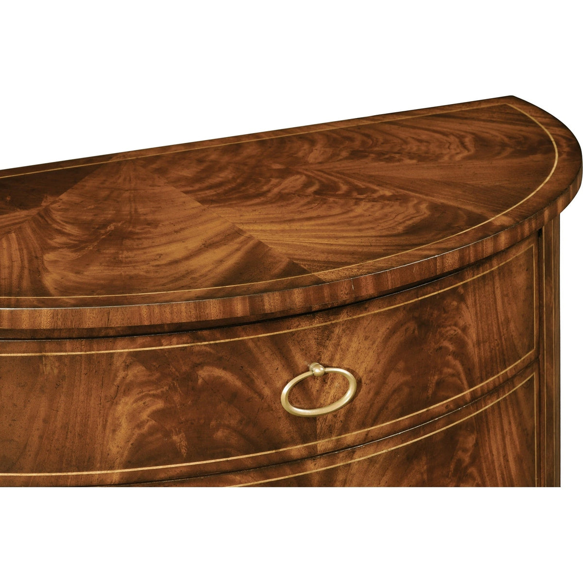 Jonathan Charles Biedermeier Style Mahogany Demilune Cabinet (494004-LAM)