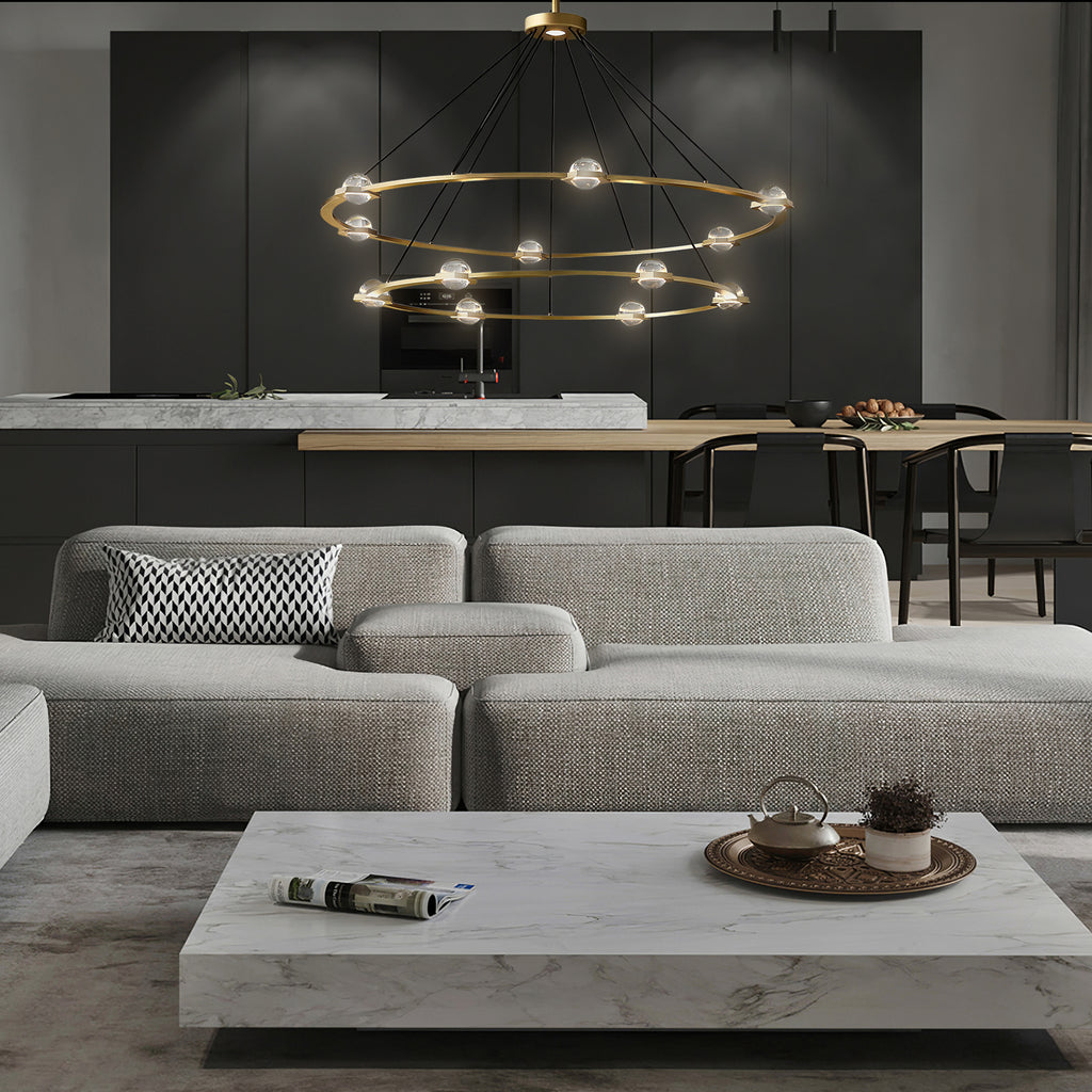 éclatant Vintage Two-tier Round Chandelier 60"