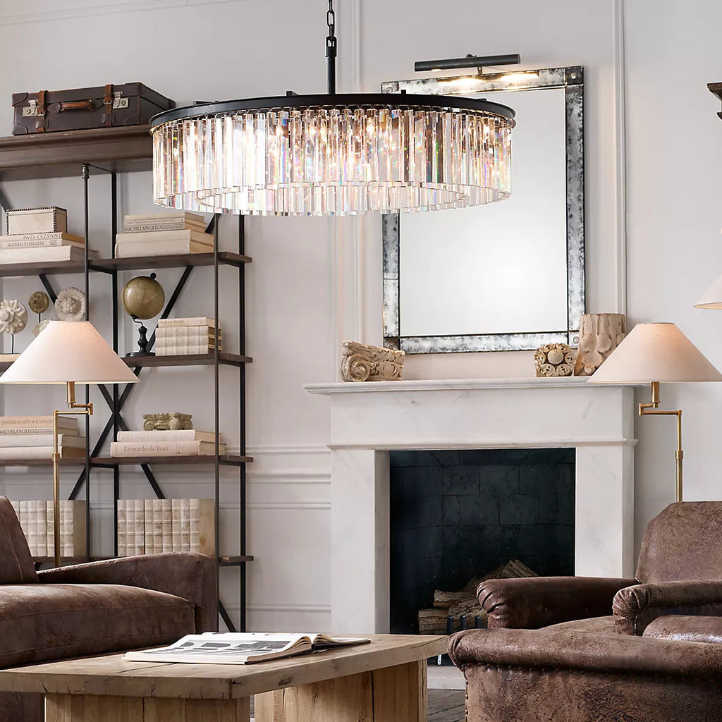 Royal Crystal Round Chandelier Finish Lacquered Burnished Brass