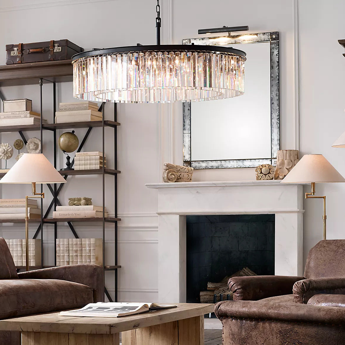 Royal Crystal Round Chandelier Finish Lacquered Burnished Brass