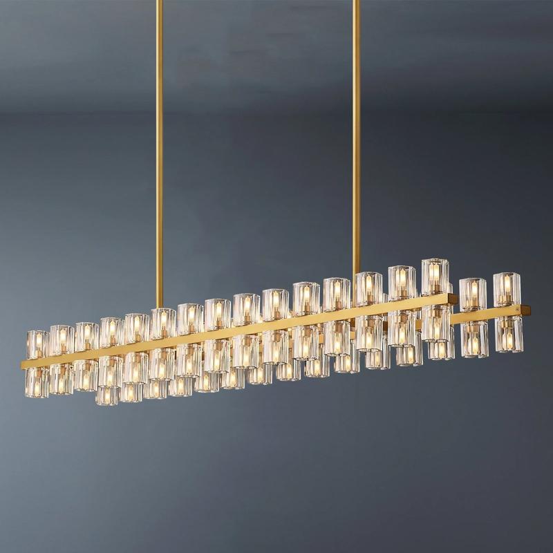 Luxury Crystal Linear Chandelier 60-Light 54"