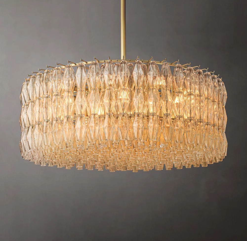 Mia Glass Round Chandelier 47" For Dinning Room