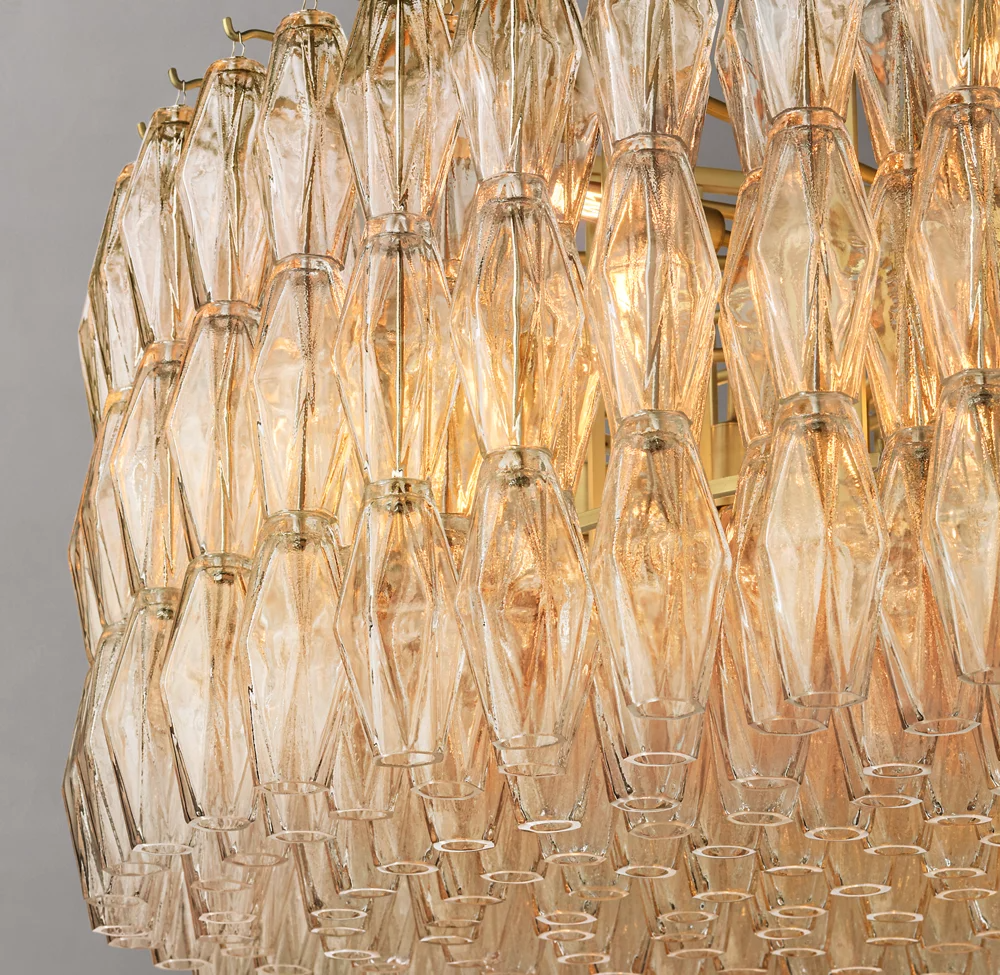 Mia Glass Round Chandelier 47" For Dinning Room