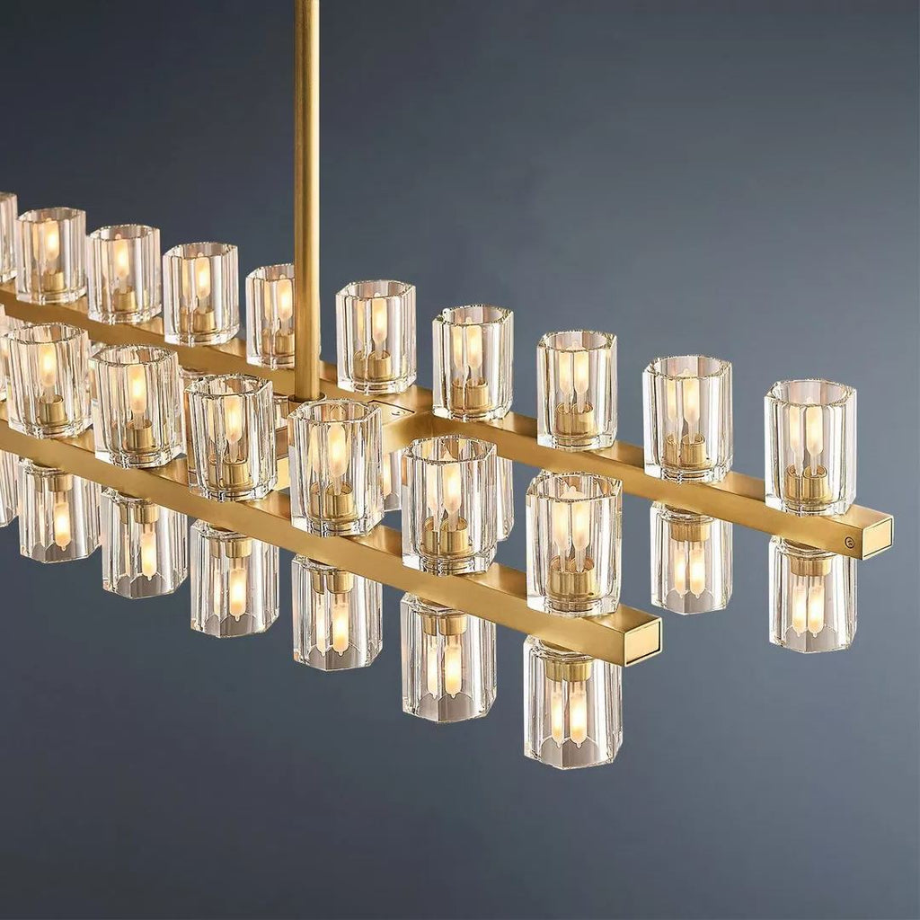 Arcachon Led Rectangular Crystal  Chandelier 54"