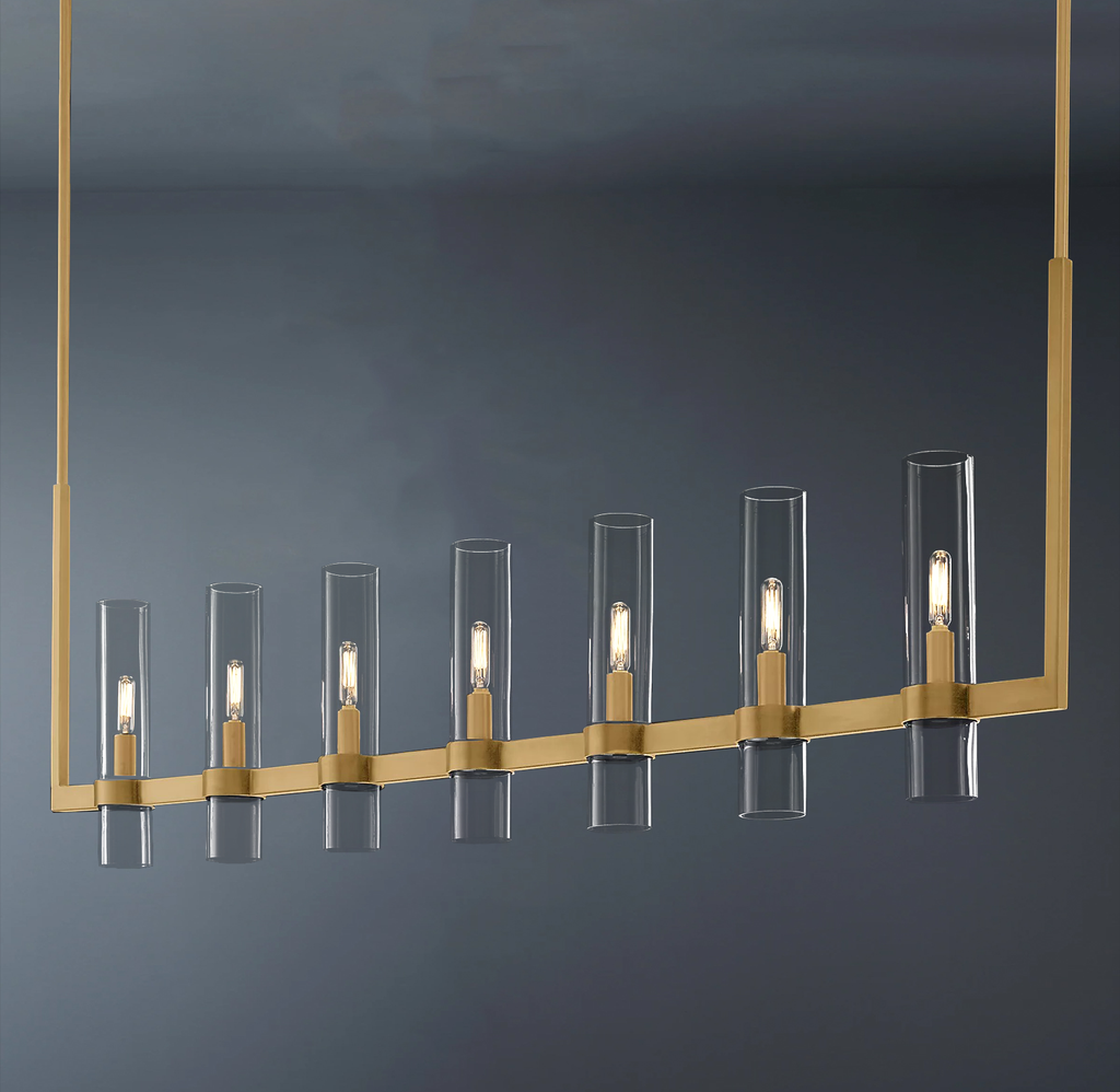 Ravelle Linear Glass Chandelier 59"