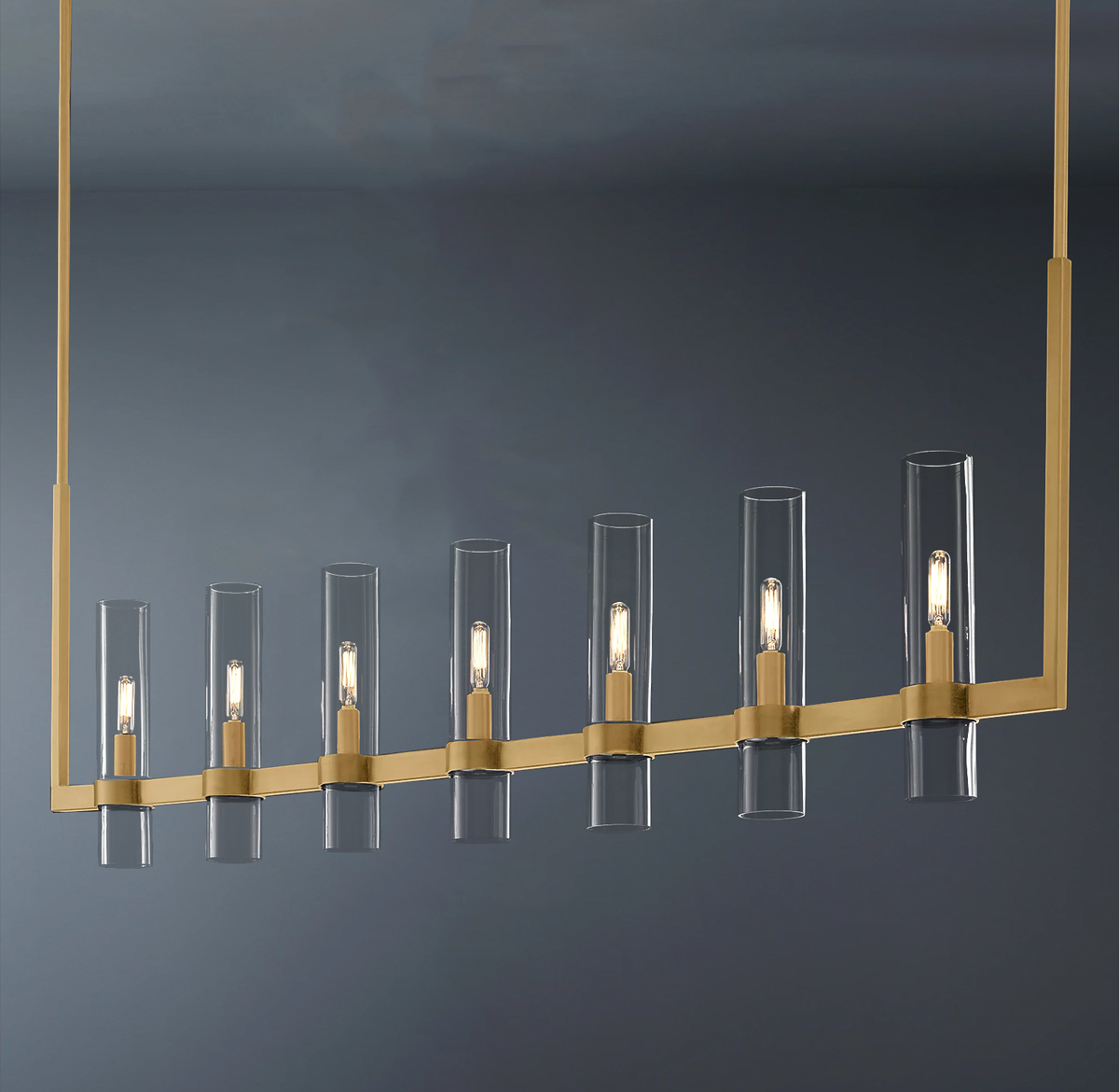 Ravelle Linear Glass Chandelier 59"