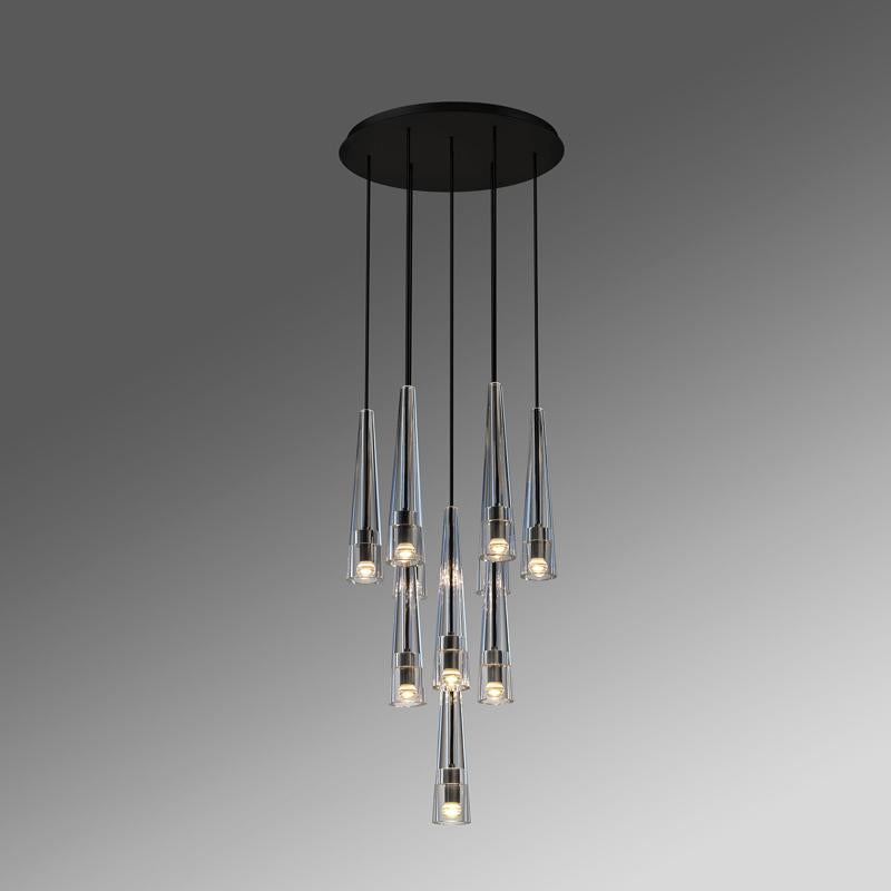 Apollin Round Crystal Chandelier For Kitchen Island Chandelier