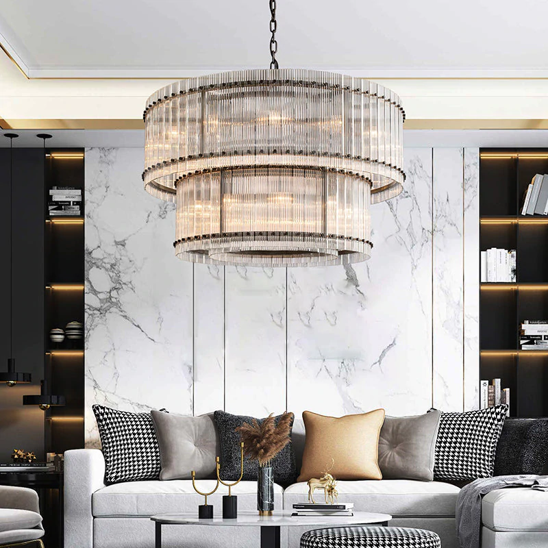Hen Cbcro Modern 2-Tier luxury Round Chandelier 48"