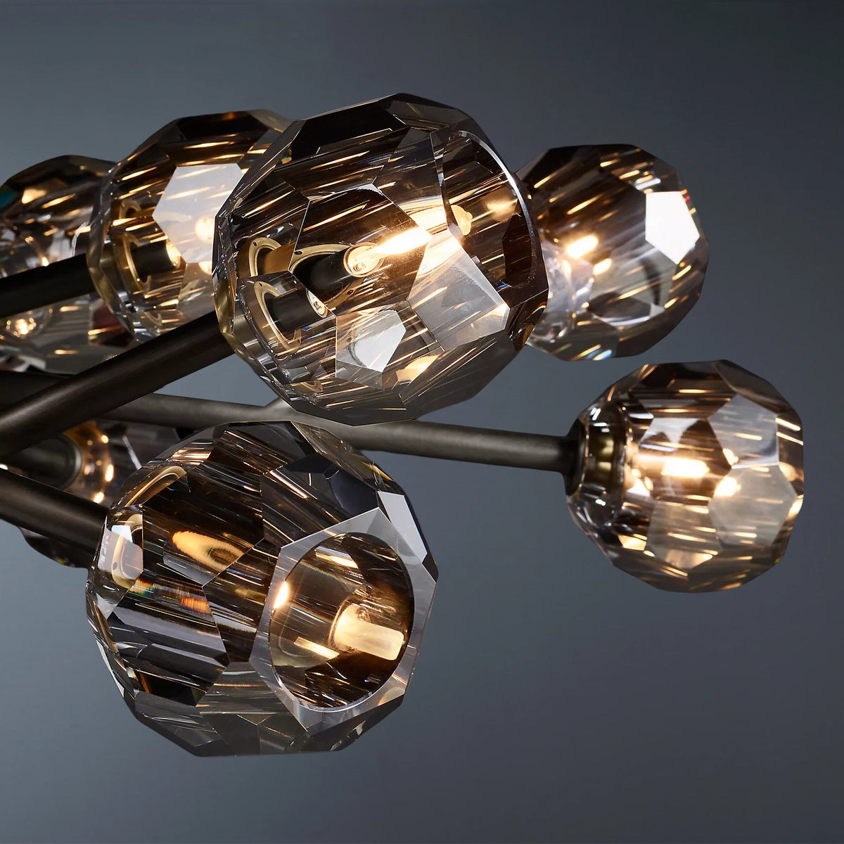 Boule De Crystal Ball Smoke Glass Round Chandelier 24"