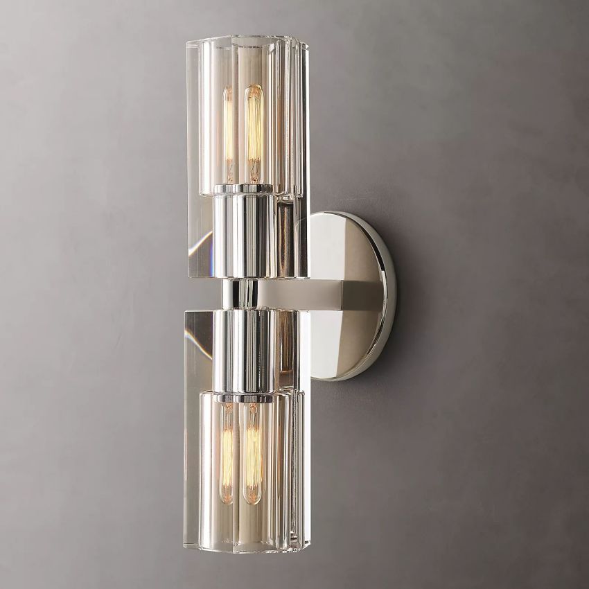 Bamcee Double Head K9 Crystal Linear Wall Sconce Modern Wall Lamp