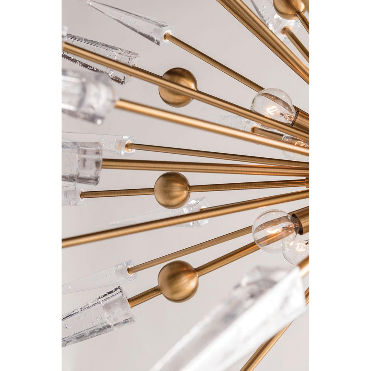 Sparta 6-Light Semi Flush in Aged Brass 28L x 28W x 14.25H