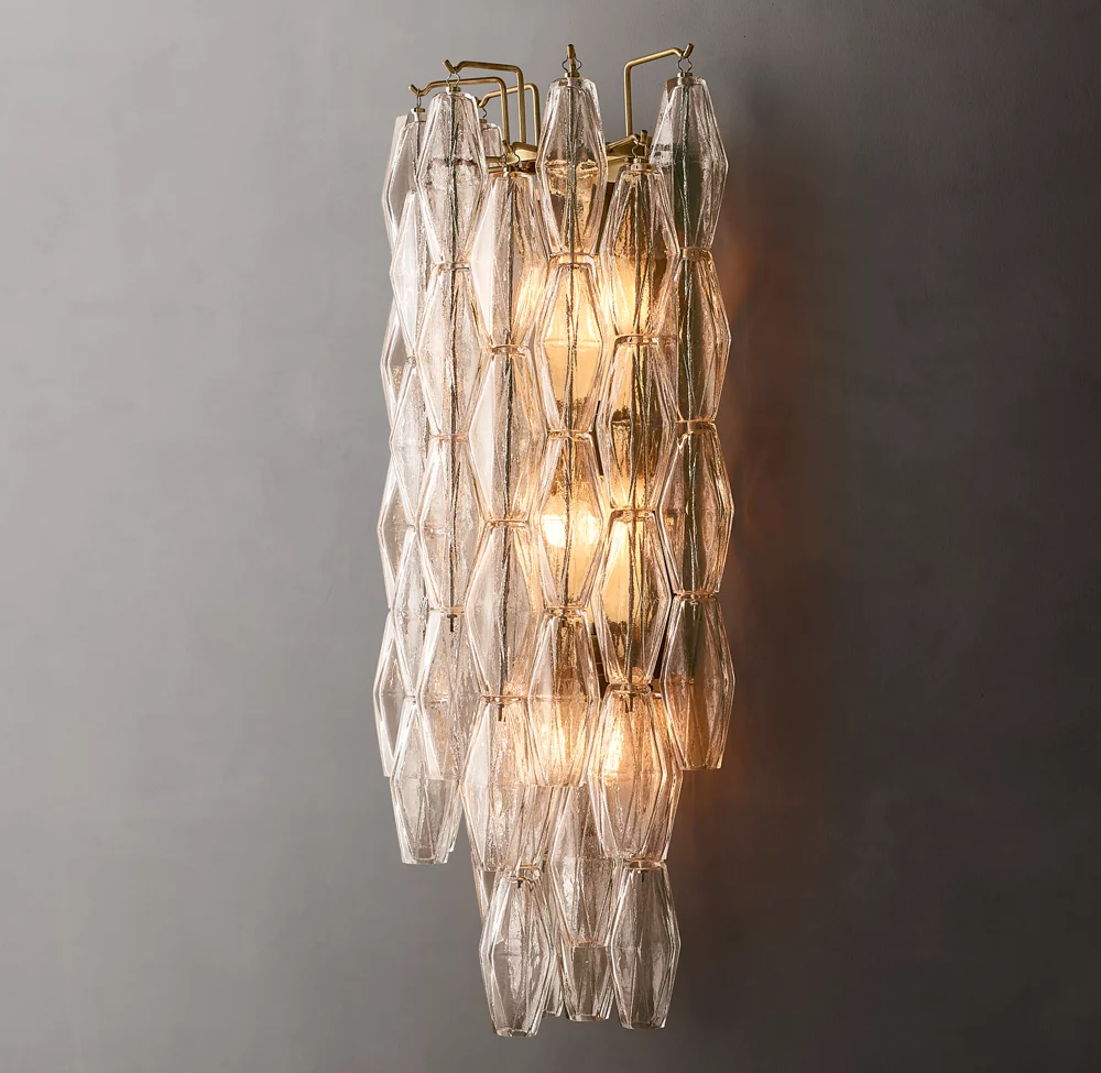 Mia Clear Glass Grand Wall Sconce For Dinning Room