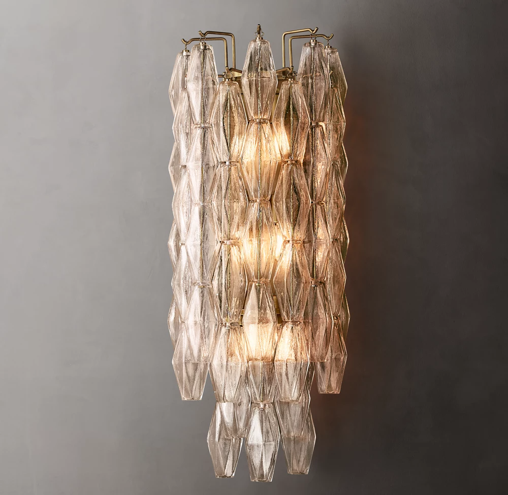 Mia Clear Glass Grand Wall Sconce For Dinning Room