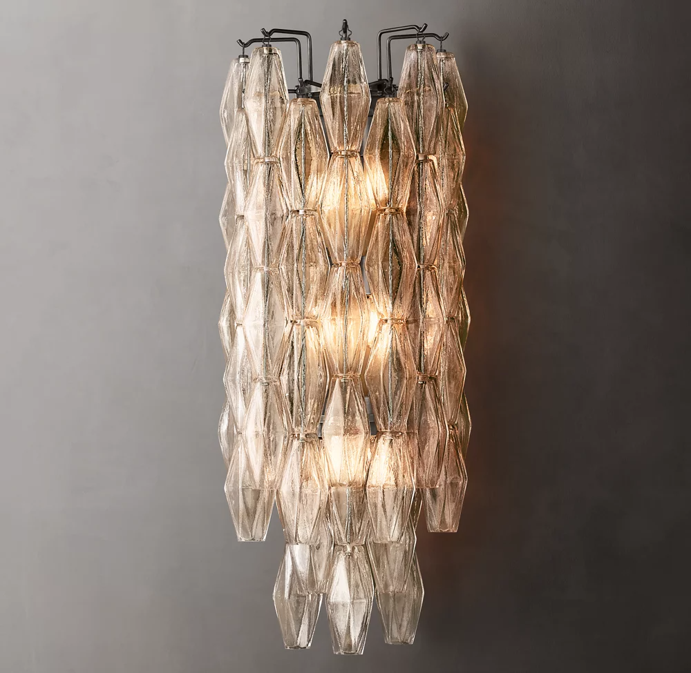 Mia Clear Glass Grand Wall Sconce For Dinning Room