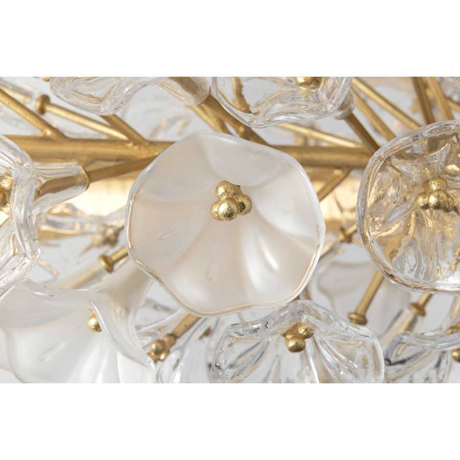 Corbett Lighting Jasmine 60" Wide LED Suspension Linear Chandelier with Flower Motif Centerpiece