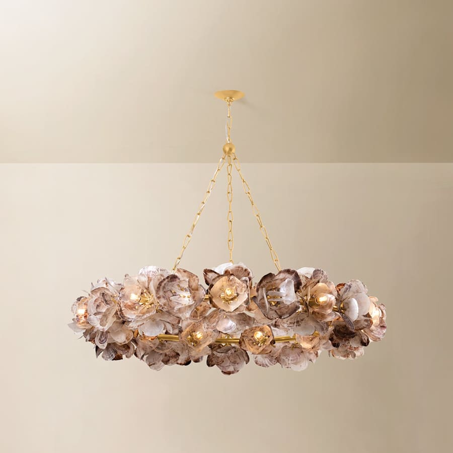 Corbett Lighting Galle 20 Light 54" Wide Abstract Chandelier with Oyster Shell Shades