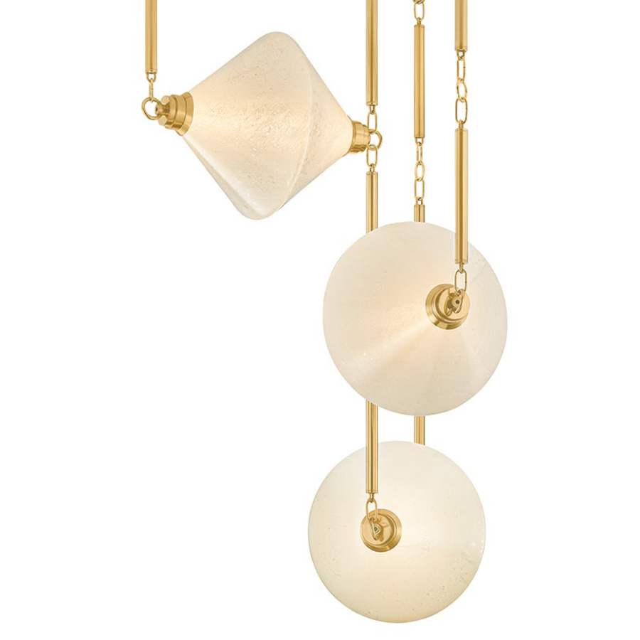Corbett Lighting Solara 35" Wide LED Multi Light Pendant with Seedy Cloud Glass Shades