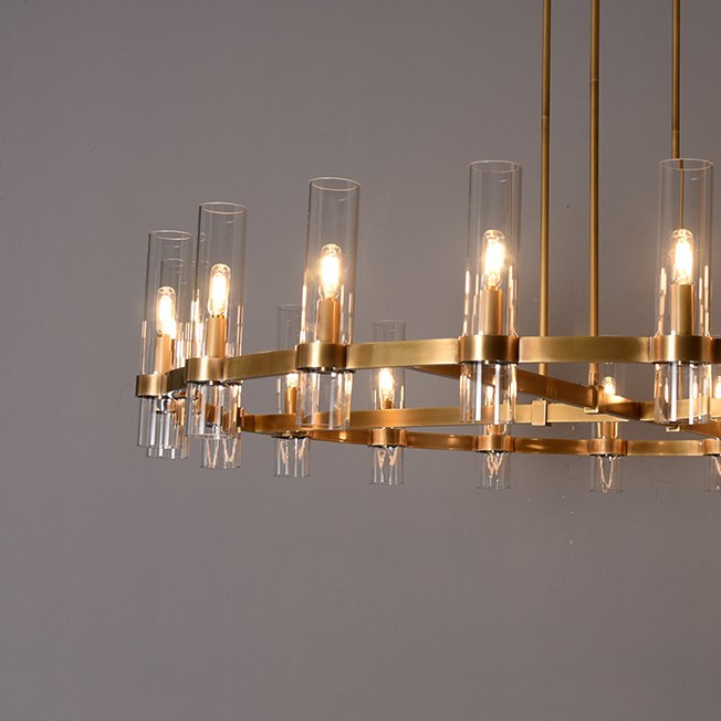 Ravelle Round Minimalist Glass Chandelier 30"