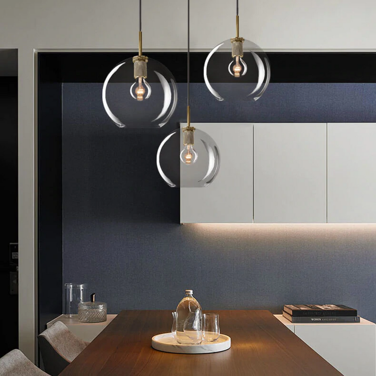 Fulcrum Globe Shade Pendant Light 8" For Living Room