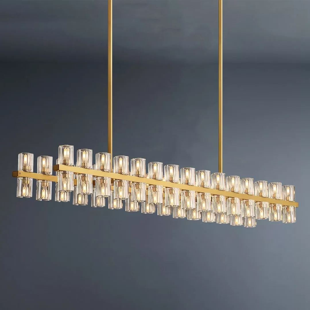 Arcachon Led Rectangular Crystal  Chandelier 54"