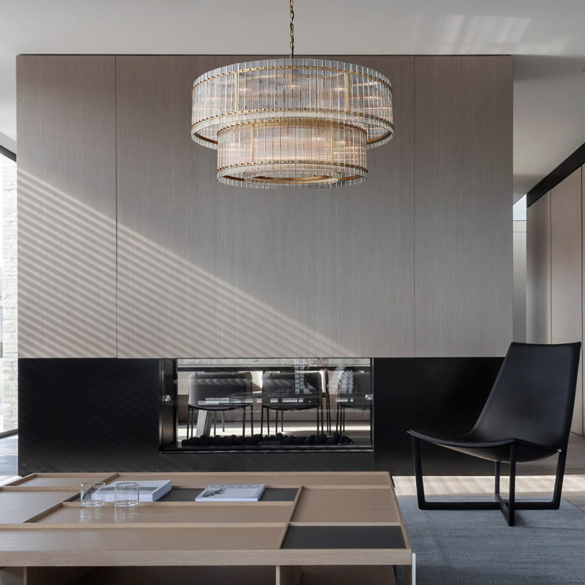 Hen Cbcro Modern  2-Tier Luxury Round Chandelier 60"