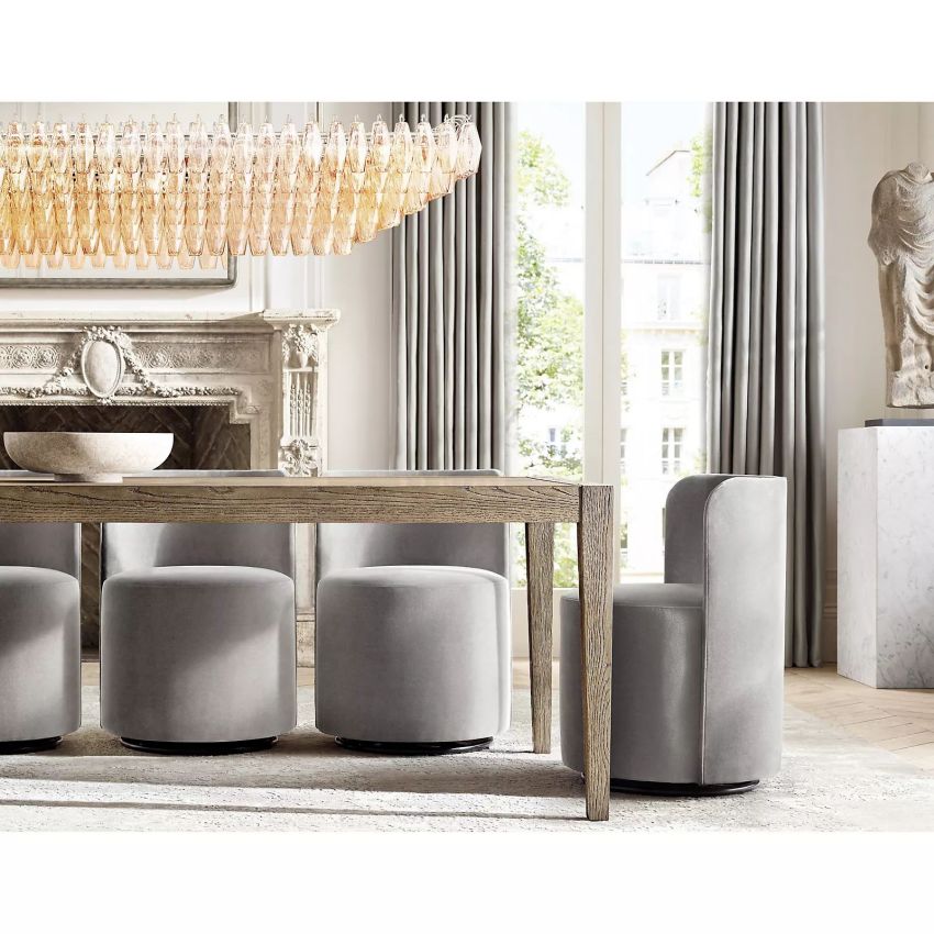 Mia Clear Glass Tiered Rectangular Chandelier For Dinning Room