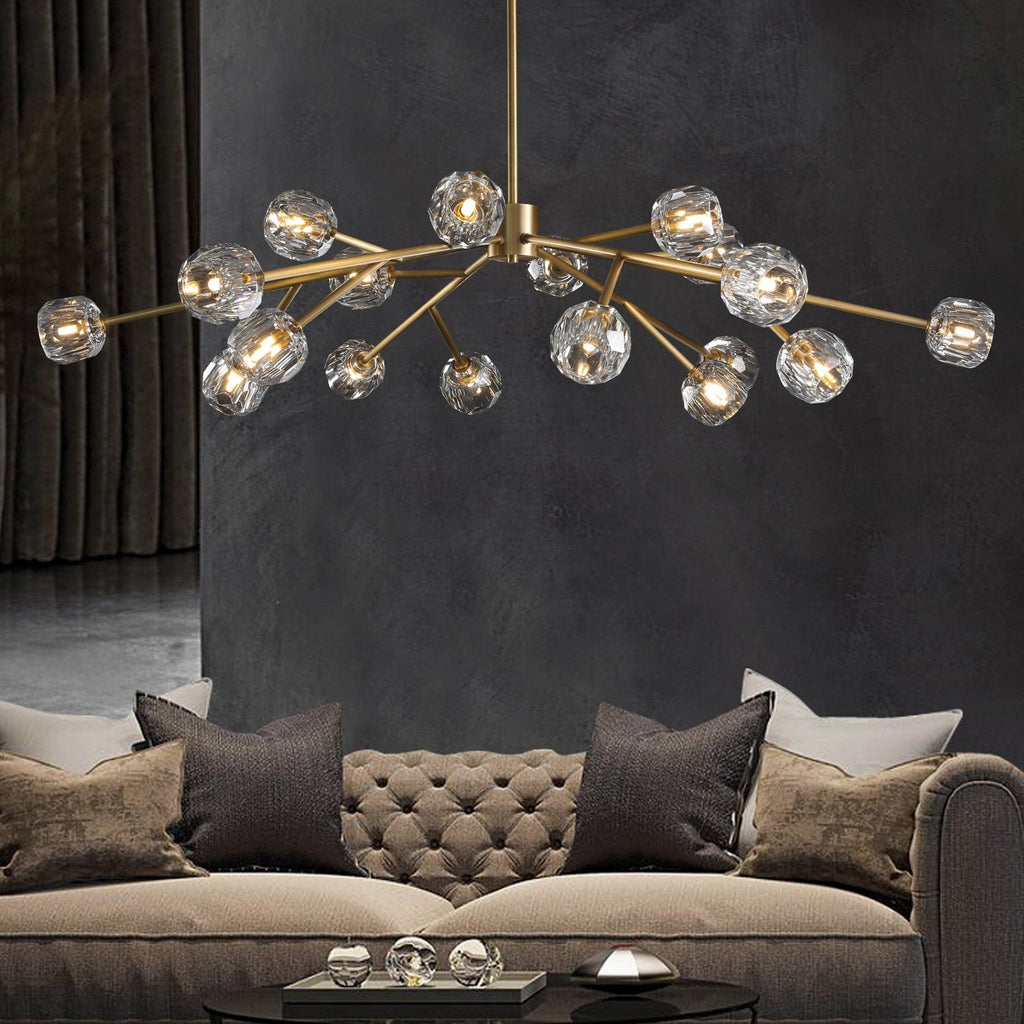 Boule De Crystal Ball Clear Glass Round Chandelier 48"