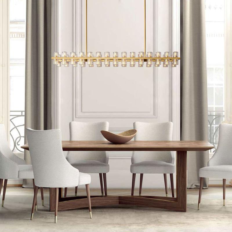 Luxury Crystal Linear Chandelier 60-Light 54"
