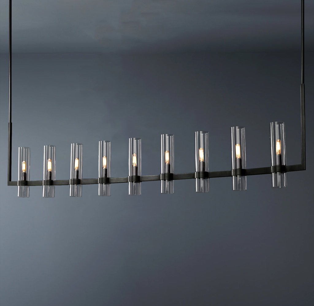 Ravelle Linear Glass Chandelier 71"