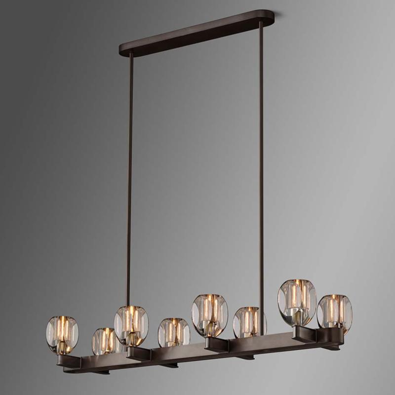 Crystal Shade Linear Chandelier