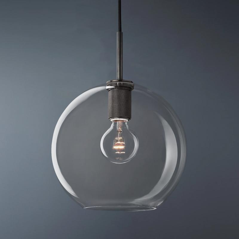 Utilitaire Round Glass Pendant Light