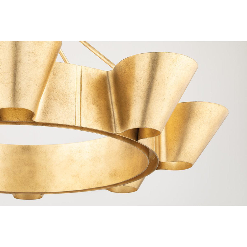Reeve 8-Light Chandelier in Vintage Gold Leaf 37.5L x 37.5W x 18H