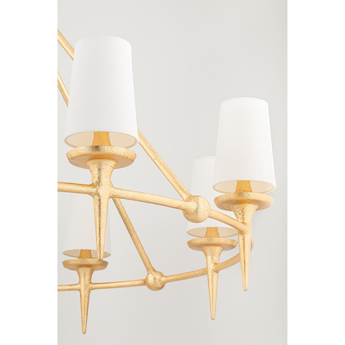 Torch 8-Light Chandelier in White Plaster 48L x 48W x 30.5H