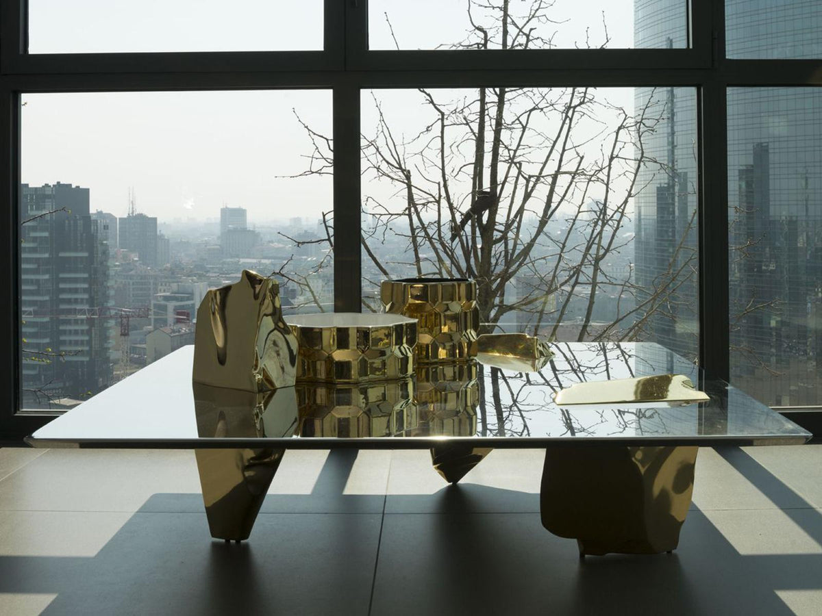 Sereno Coffee Table by Fredrikson Stallard with Gold Plated Cast Aluminum Legs