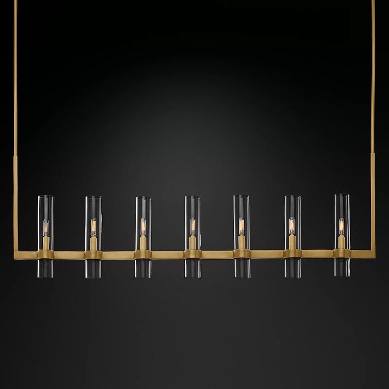Glass Tube Linear Chandelier 7-Light 59"