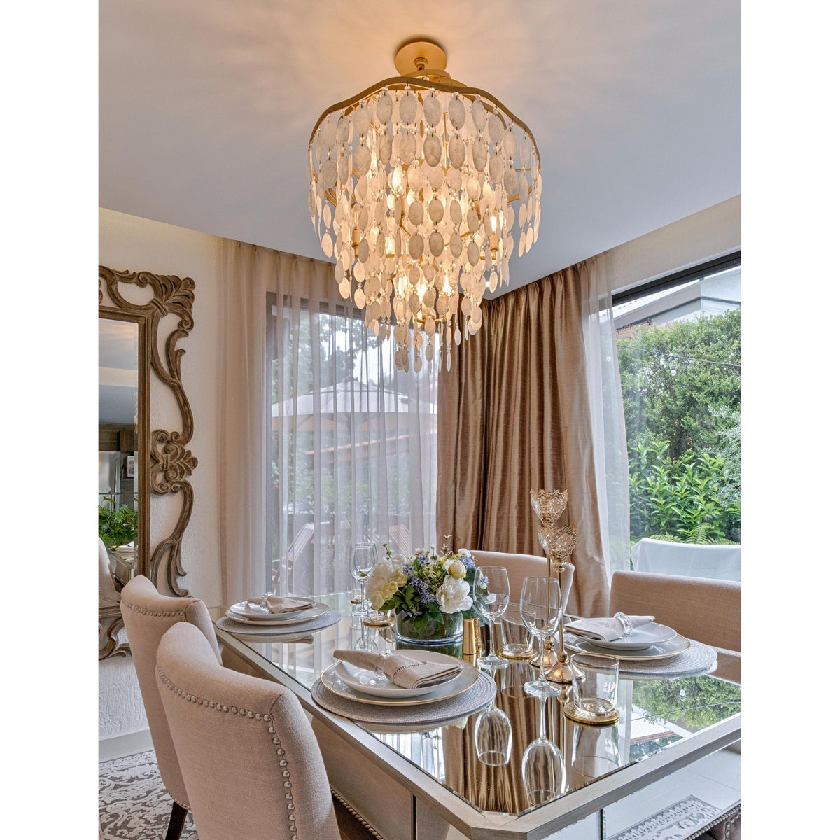 Dolce 12-Light Chandelier in Champagne Leaf 24L x 24W x 30.75H
