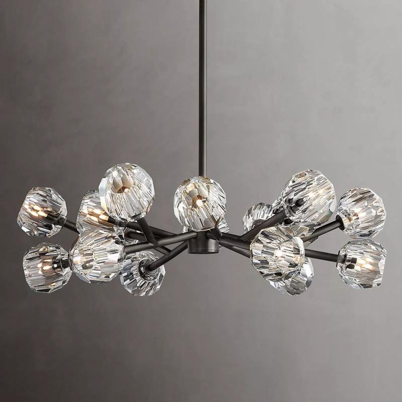 Boule De Crystal Ball Clear Glass Round Chandelier 36"