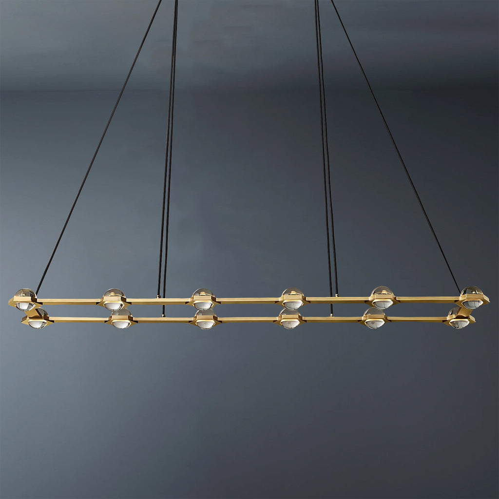 éclatant Vintage Rectangular  Chandelier 72"