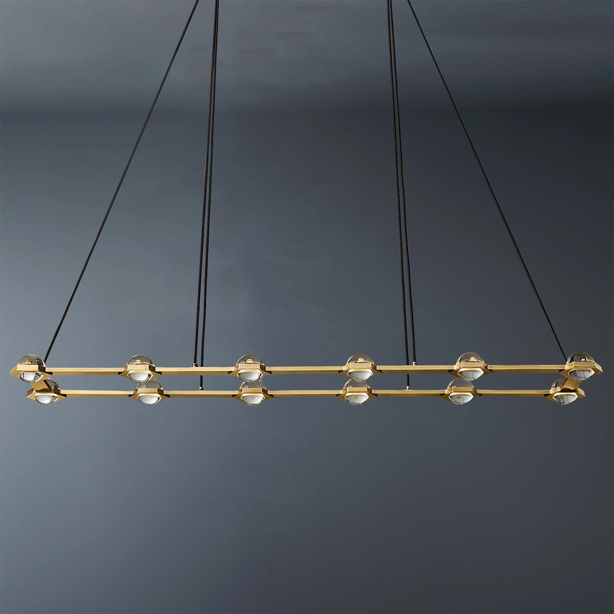 éclatant Vintage Rectangular  Chandelier 72"