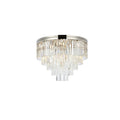 Elegant Lighting Sydney 17 Light 32" Wide Flush Mount Drum Ceiling Fixture with Clear Royal Cut Crystals