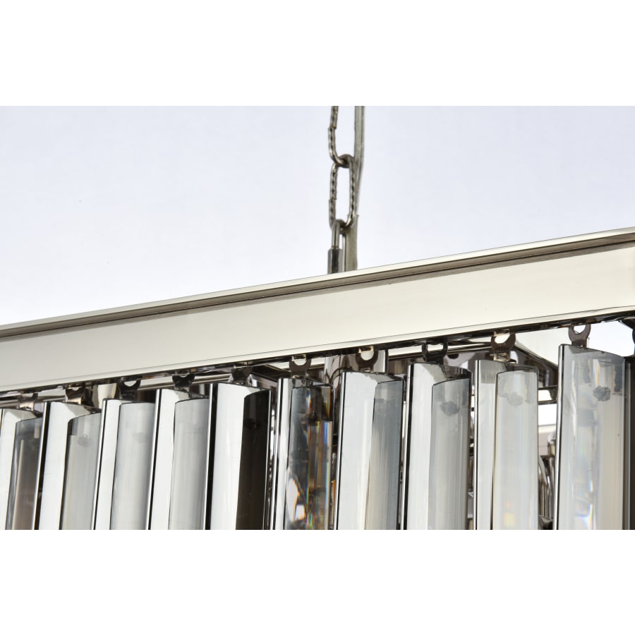 Elegant Lighting Sydney 12 Light 40" Wide Crystal Linear Chandelier with Silver Shade Royal Cut Crystals